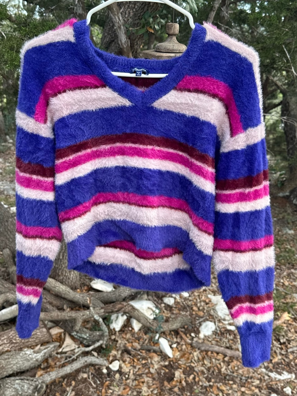 Cropped striped sweater
